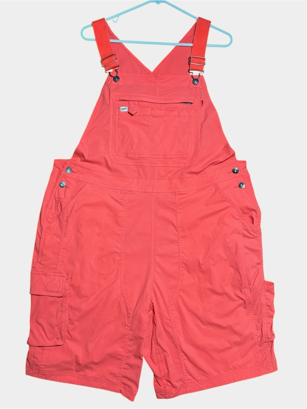 Duluth Trading Co. Wm's Heirloom Gardening Ripstop Short Overalls In Coral Sz 1X